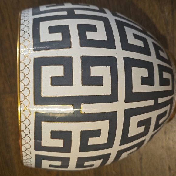 Greek Key Cloisonne Vase, Charcoal, Retail  Price $295.00US, Size Medium - Picture 8 of 12